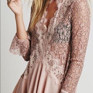 Free People Secret Origins Pieced Lace Tunic